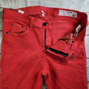 Rag & Bone Womens Made in USA Red Skinny Jeans Size 31